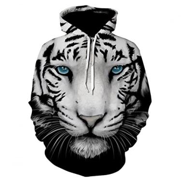 Imagem de CNBPIC Tigre Impresso Moletom Tops Casual 3D Hoodies Streetwear Hip Hop Coat