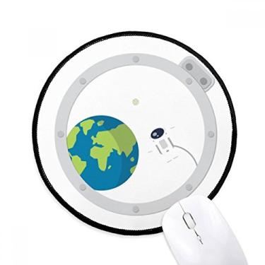 Imagem de DIYthinker Universo e alienígena fora da janela mouse pad desktop escritório tapete redondo para computador