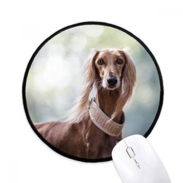 Imagem de DIYthinker Mouse pad de pescoço longo cachorro animal imagem animal tapete de mesa escritório tapete redondo para computador