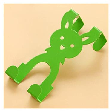 Imagem de KIZQYN Ganchos de casaco Rack de casaco em forma de coelho Gancho traseiro Criativo Arte de ferro sem costura Gancho de costas Sem costura Gancho de casaco sem pregos Gancho de casaco montado na parede (Cor: Branco)