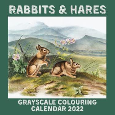 Imagem de Grayscale Colouring Calendar 2022: Rabbits & Hares January 2022 - December 2022 Mini Art Calendar Monthly Planner By Artist John Woodhouse Audubon