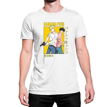 Imagem de Camiseta Algodão Anime Banana Fish T-Shirt Cor:Branco;Tamanho:G
