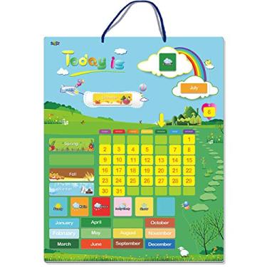 Imagem de Calendário magnético de aprendizagem com estação meteorológica 55 peças (montagem de parede de 38 x 30 cm)