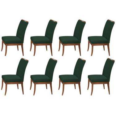 Imagem de Conjunto 8 Cadeiras Sala De Jantar Lana Aveludado Verde - Rimac