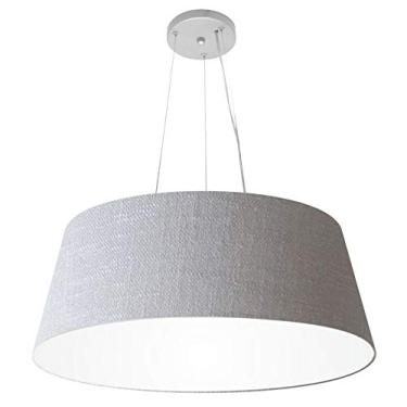 Imagem de Lustre Pendente Cone Cúpula Tecido 30/80x65 cm, Vivare Iluminação, Pendente4072 CZ, Cinza, Gigante