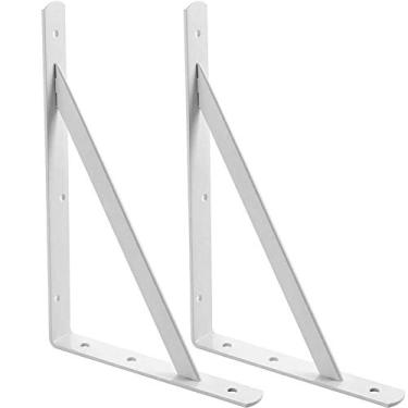 Imagem de Starvast, pacote com 4 suportes de prateleira resistentes, suportes de prateleira triângulo de tripé, suporte de prateleira de 90 graus, suporte de prateleira montado na parede, suporte de canto, prateleiras flutuantes, 400x250, White