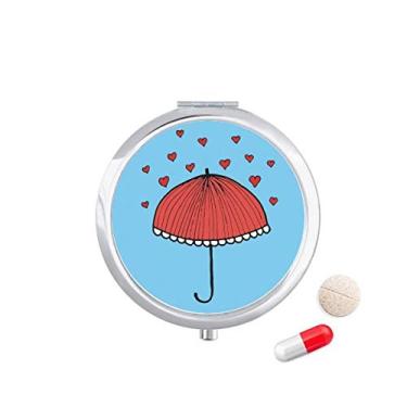 Imagem de Guarda-chuva vermelho de renda para o clima do coração, caixa de armazenamento de remédios dispensador