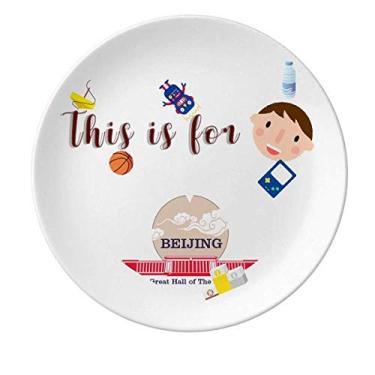 Imagem de Prato de porcelana China Beijing Great Hall People jantar redondo Prato menino homem