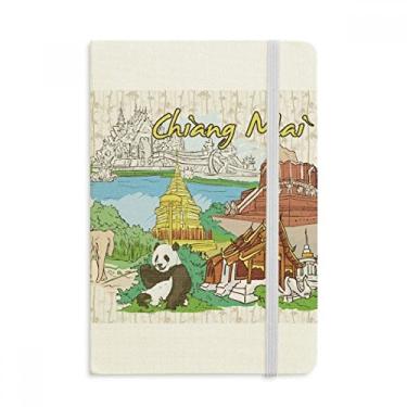 Imagem de Caderno Thailand Chiang Mai Panda Temple Oficial Tecido Rígido Diário Clássico