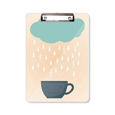 Imagem de Rain Cloud Cup Smile Face Clima Prancheta Pasta Bloco de Escrita Placa de Apoio A4