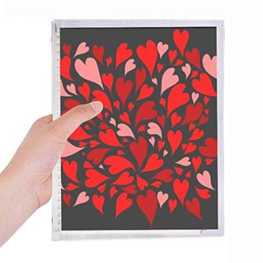 Imagem de Diário de folhas soltas para dia dos namorados, preto, vermelho e rosa