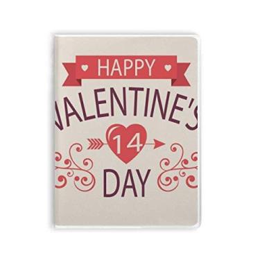 Imagem de Caderno vermelho Happy Valentine's Day 14 coração Arrow capa de chiclete diário capa macia
