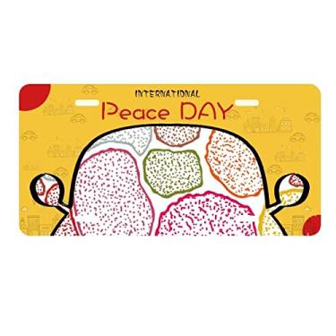 Imagem de DIYthinker Placa de licença biológica com estrutura de células de microscópio colorida para decoração de carro, dia da paz