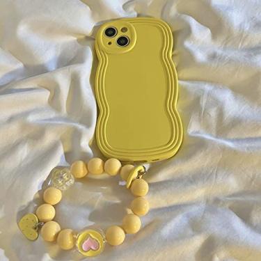 Imagem de Pulseira 3D Love Heart Strap Case Ondulada Para Samsung S23 S20 S21 FE S22 Plus Pro Ultra A54 A 42 50 51 52 53 70 71 72 73 S, amarelo, Para A51 4G