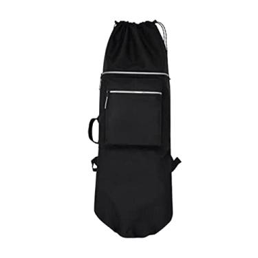 Imagem de Mochila para skate Skiboard Bolsa de mão Alças ajustáveis Dobráveis Man Skateboard Bag para Penny Board elétrico, preto 84cmx32cm
