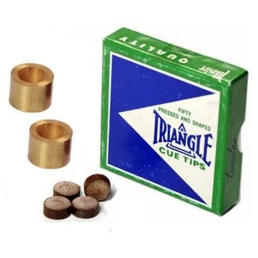 Imagem de 4 Solas Triangle 12mm + 2 Virola Metal Taco Sinuca