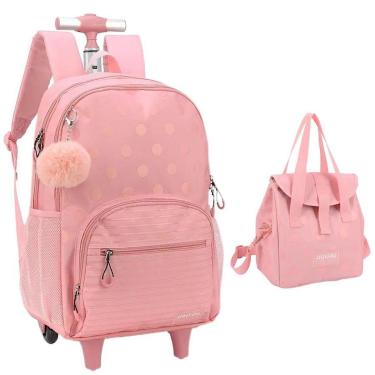 Imagem de Kit Mochila de Rodinha Up4You Com Chaveiro 51607-Feminino