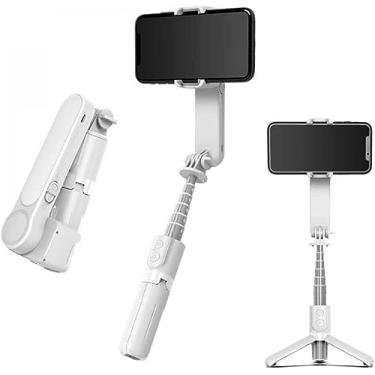 Imagem de Gimbal Estabilizador para iPhone, Smartphones e Câmera L09 | Anti-vibração e disparo estável com controle remoto multifuncional | Rotação de 360° com tripé embutido (Branco)