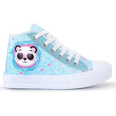 Imagem de Tênis Infantil Panda Feminino Botinha Glitter Menina Personagem COR:AZUL;TAMANHO:23/24