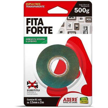 Imagem de FITA FORTE DUPLA FACE PERMANENTE 12MM X 02M ADERE