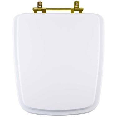 Imagem de Assento Sanitário Poliéster Suite Branco Ferragem Dourada para vaso Incepa