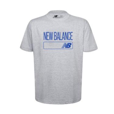 Imagem de Camiseta New Balance Tenacity Print - Masculino - Cinza+Azul