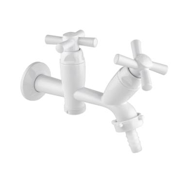 Imagem de Torneira para Tanque e Máquina Cross 1/2''-3/4'' Branca - 300000453 - TIGRE - Torneira para Tanque e Máquina Cross 1/2''-3/4'' Branca - 300000453 - TIGRE