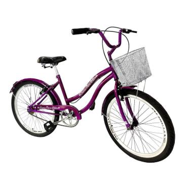 Imagem de Bicicleta retrô vintage urbana aro 26 com cesta sem marchas