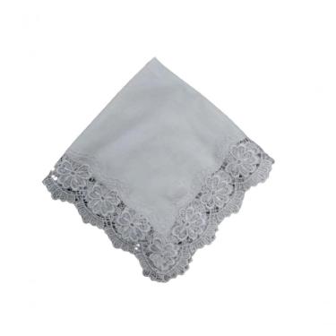Imagem de Guardanapo Com Renda Em Flores Branco 45x45cm