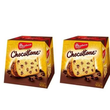 Imagem de Chocottone Bauducco 908G Panettone De Chocolate Natal Gotas De Chocola