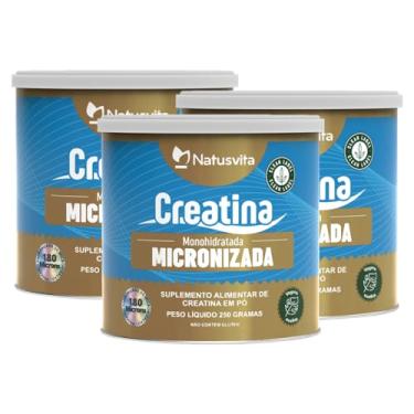 Imagem de Kit 03 Latas - 750 gramas. Creatina Pura. 101% de Pureza em Laudo. Micronizada À 180 Mícrons Padrão Internacional
