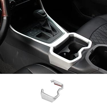Imagem de ERIDANUS Acessórios automotivos aptos para RAV4 2023 2022 2021 2020 2019 console central capa de moldura de copo de água (prata fosca) ABS 1 peça