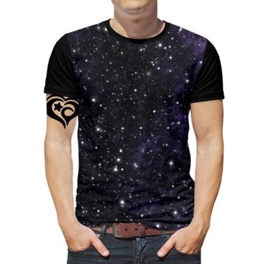 Imagem de Camiseta Galaxia Plus Size Espaço Masculina Roupa Blusa - Alemark