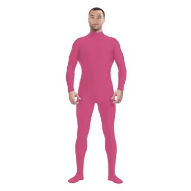 Imagem de Aniler Body Zentai de elastano masculino e feminino com elástico para Halloween e festa cosplay (médio, rosa choque)