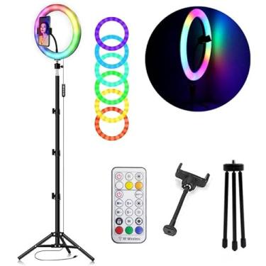 Imagem de Ring Light RGB Colorida 26 Cm 10 Polegadas Com Tripé 2 M