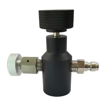 Imagem de Aopkeo Adaptador de preenchimento universal de marcador de paintball mangueira remota de alta pressão UFA CO2 tanque liga/desliga ASA G1/2 (ventilação de 2 furos e bico de enchimento de 8 mm)