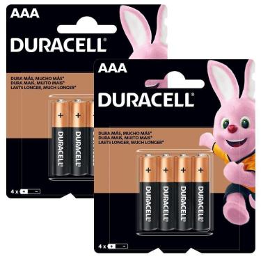 Imagem de 2 Packs De Pilhas Alcalina Palito Aaa - 4 Unidades - Duracell