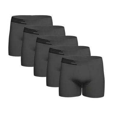 Imagem de Kit Com 5 Cuecas Boxer Microfibra Up Underwear 436 Cinza - Qlc Sport