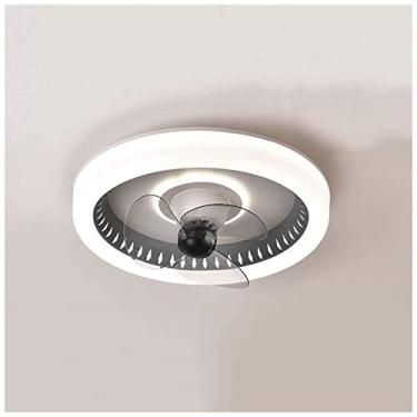 Imagem de Ventilador de Teto Luz de ventilador de teto LED regulável, ventilador de teto de montagem embutida sem lâmina fechado de perfil baixo, luminária de teto para sala de estar quarto Lustre