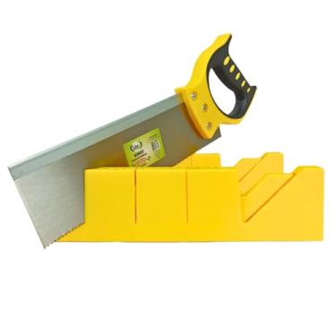 Imagem de Kit Gabarito Caixa Meia Esquadria + Serrote Costa 12 Polegadas