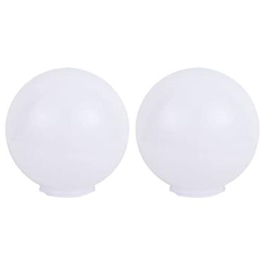 Imagem de 2 peças de substituição de acrílico branco poste globo de abajur protetores de cobertura de lâmpada abertura superior para lustre de teto luminária de iluminação externa 15 cm/424