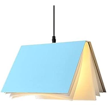 Imagem de Lustre de livro de design criativo Lâmpada de teto suspensa industrial Luminária suspensa de teto exclusiva Luminária de teto suspensa, para restaurante bar quarto cabeceira, azul