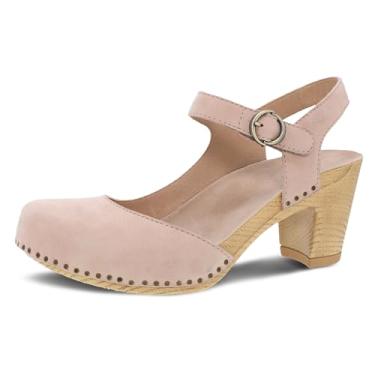 Imagem de Dansko Sandália feminina assimétrica com bico fechado Taytum – Couro de qualidade tratado com Scotchgard para resistência a manchas – Palmilha acolchoada e contornada para conforto o dia todo, Blush,