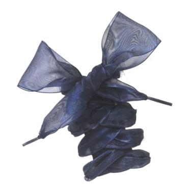 Imagem de Width Flat Silk Satin Shoestrings Ribbon Shoe Laces Sneakers Sport Shoes Lace Bow Fashion Women Shoelaces (Color : Navy Blue)