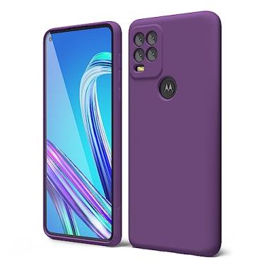 Imagem de oakxco Capa de telefone projetada para Motorola Moto G Stylus 5g 2021 com aderência de silicone, capa de telefone de gel de borracha macia para mulheres e meninas bonitas, fina e flexível TPU protetora de 6,8 polegadas, roxa