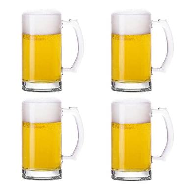Imagem de TUSAPAM Conjunto de canecas de cerveja pesadas, canecas de vidro de 473 ml com alça, copos de cerveja para freezer, copos de cerveja de 500 ml, caneca tradicional para bar, álcool, bebidas, café,
