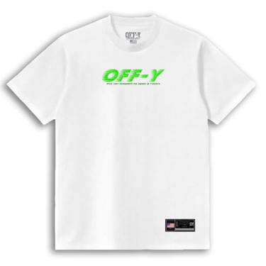 Imagem de Camiseta Streetwear Off-Y Green Logo White (BR, Alfa, G, Regular, Branco)
