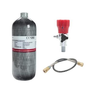 Imagem de TUXING 2L 4500psi Carbon Fiber Fiber Air Tank（Empty Bottle）& Estação de enchimento de Paintball com Manômetro Regulador de Válvula de Pressão para PCP Jogo
