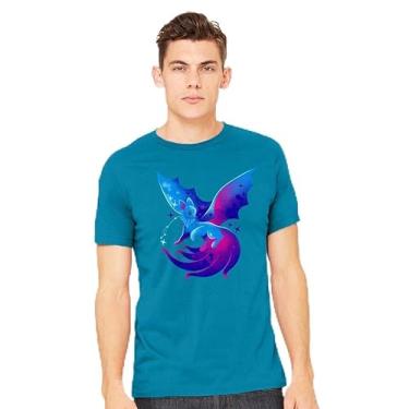 Imagem de TeeFury - Flying Kitsune - Camiseta masculina animal, Turquesa, P