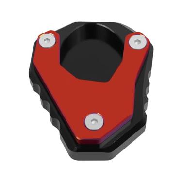 Imagem de HAONEL Almofada de extensão de suporte de motocicleta de substituição para Ninja 400 Z400 2018-2023 CNC alumínio vermelho suporte lateral pé ampliador (vermelho)